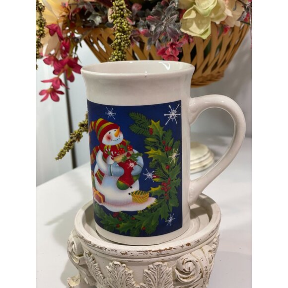 Royal Norfolk Snowman Holiday Mug 16 Oz Ceramic Dishwasher & Microwave Safe - Picture 2 of 6